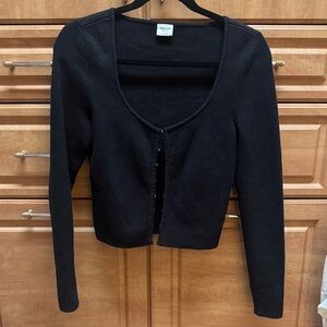 Abercrombie & Fitch Black Scoop Neck Cropped Cardigan